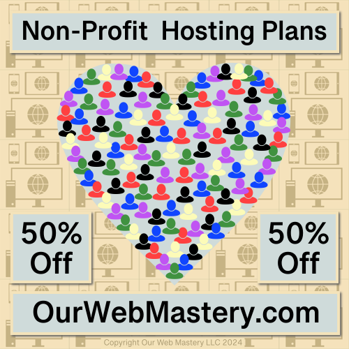 50% off hosting for non-profits and charities.